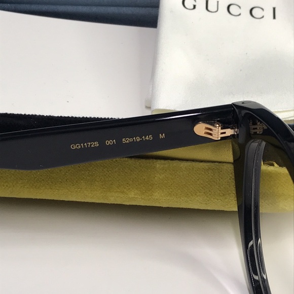 NEW Authentic Gucci GG1172O 001/004 Black & Gold Cat Eye Glasses - Picture 13 of 14